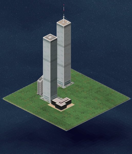 Ingame with correct placement (next to the south tower).