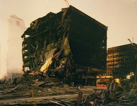 What remained of 4 WTC after the 9/11 attacks.