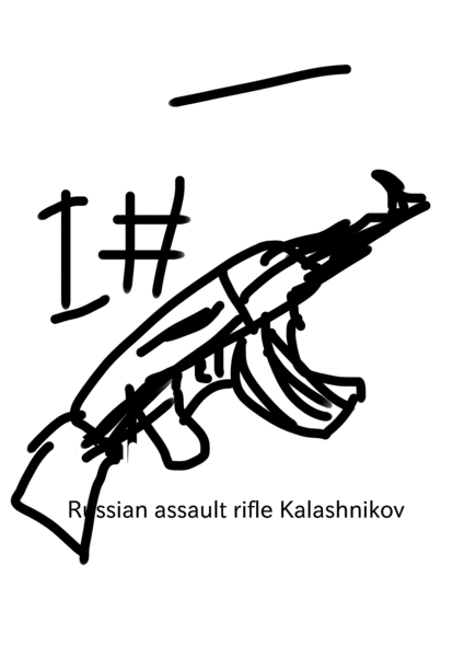 Simple drawing of Russian assault rifle, love drawing them since high school.