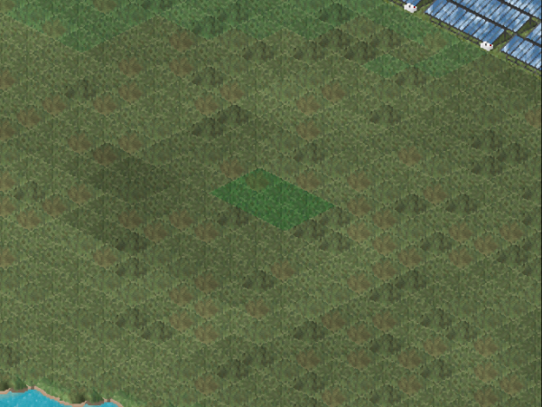 I placed land back on the spot. Notice the different shade on green over it