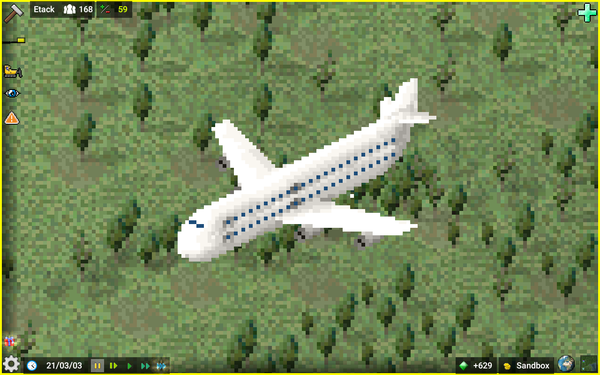 Cute pixel flying under the plane